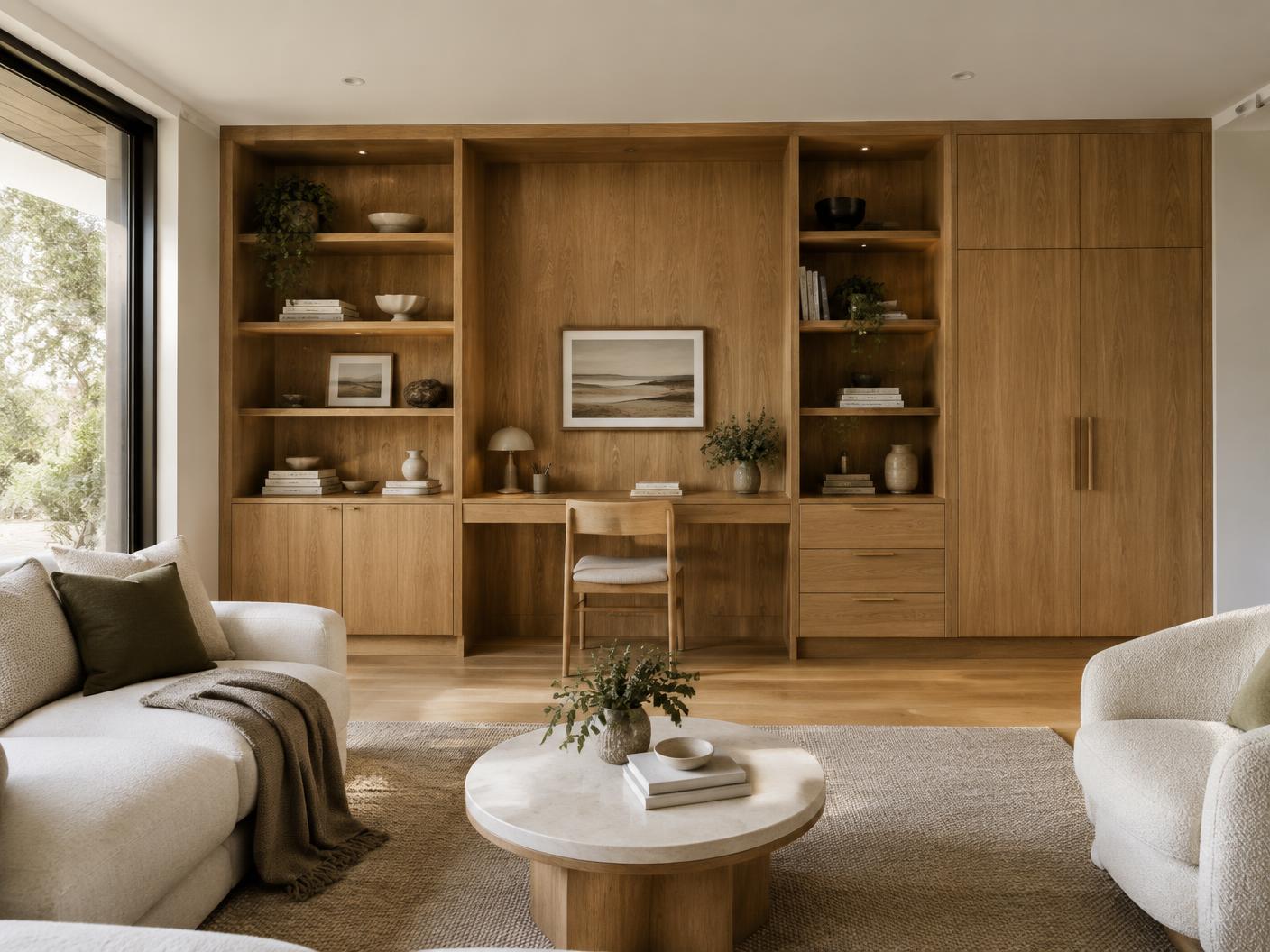 Crafted timber joinery in a refined living space